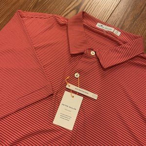 Peter Millar Red Striped Polo Shirt